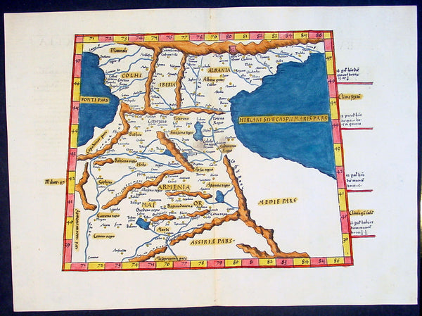 Antique map of Turkey & Cyprus by C. Ptolemeus - L. Fries