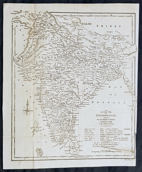 1798 Arron Arrowsmith Antique Map of India or Hindoostan – Classical Images