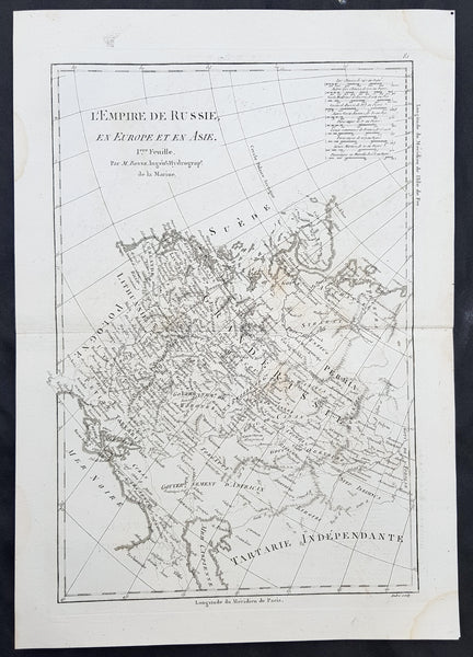 1780 Rigobert Bonne Original Antique Map of Western, European Russia ...