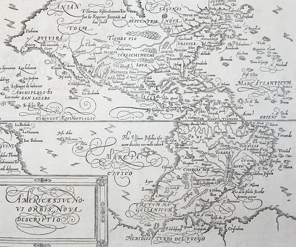 1614 Sebastian Munster Antique Map of America - Americae sive Novi Orb ...